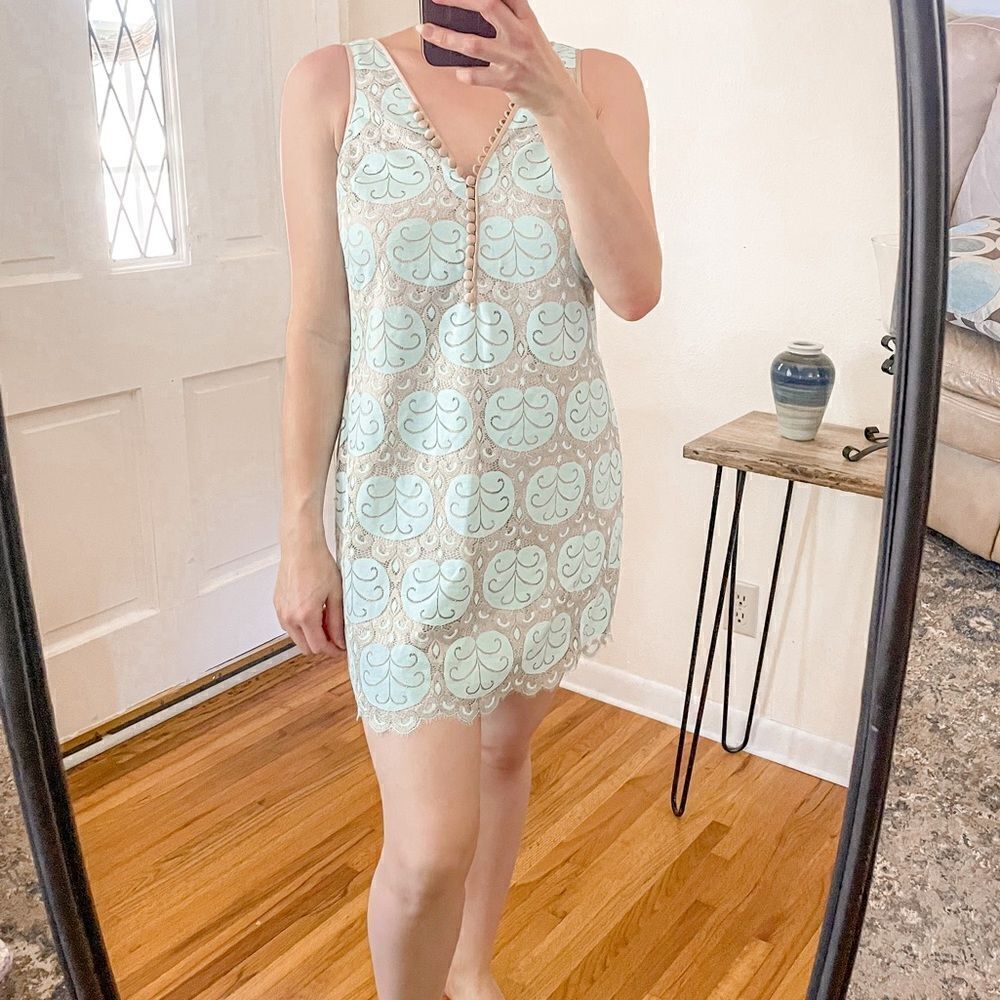 Lilly Pulitzer Nadine Lace Shift Dress Whisper Blue 6